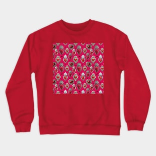 Mexican milagrito vibrant red sacred heart silver oaxaca folk art elegant seamless pattern Crewneck Sweatshirt